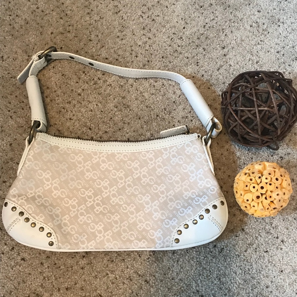 BCBGirls White Logo Handbag with Studs
